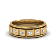 Mens Block Design Engagement Ring